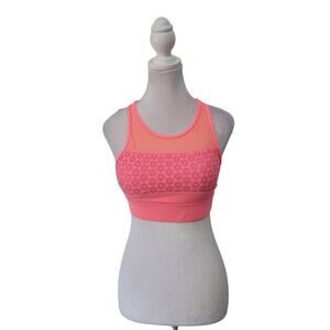 Zyia Active Size S Neon Pink One More Rep Back Zip Padded Sports Bra High Impact